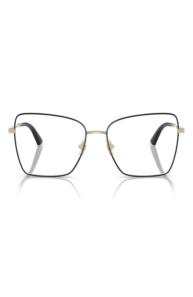 Jimmy Choo 53mm Pillow Optical Glasses, Main, color, Pale Gold/ Black / Demo Lens