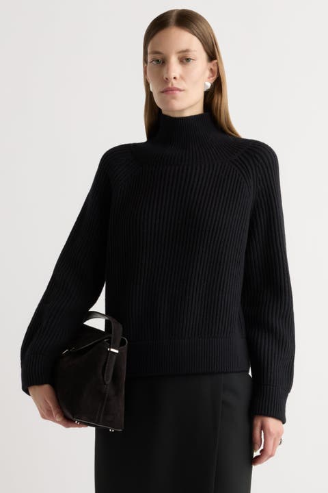 Hadeel Organic Cotton-Wool Mock-Neck Sweater