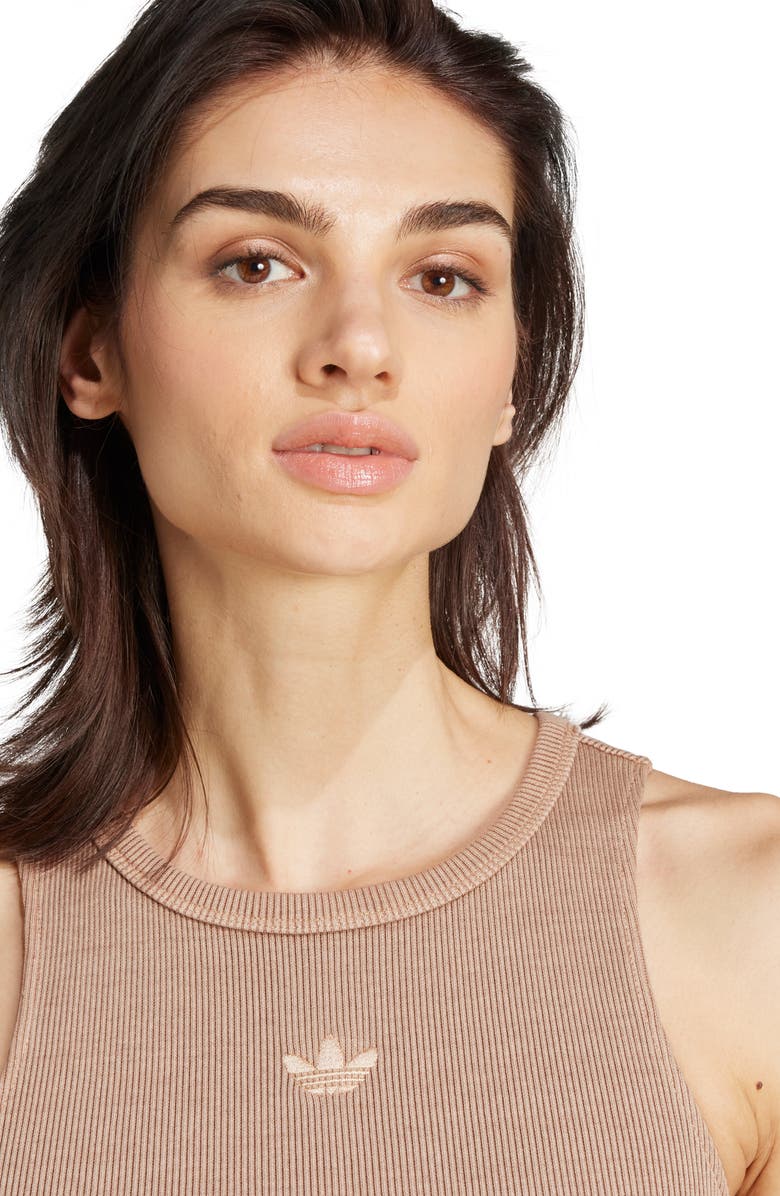 adidas Rib Bra Crop Tank, Alternate, color, Cardboard