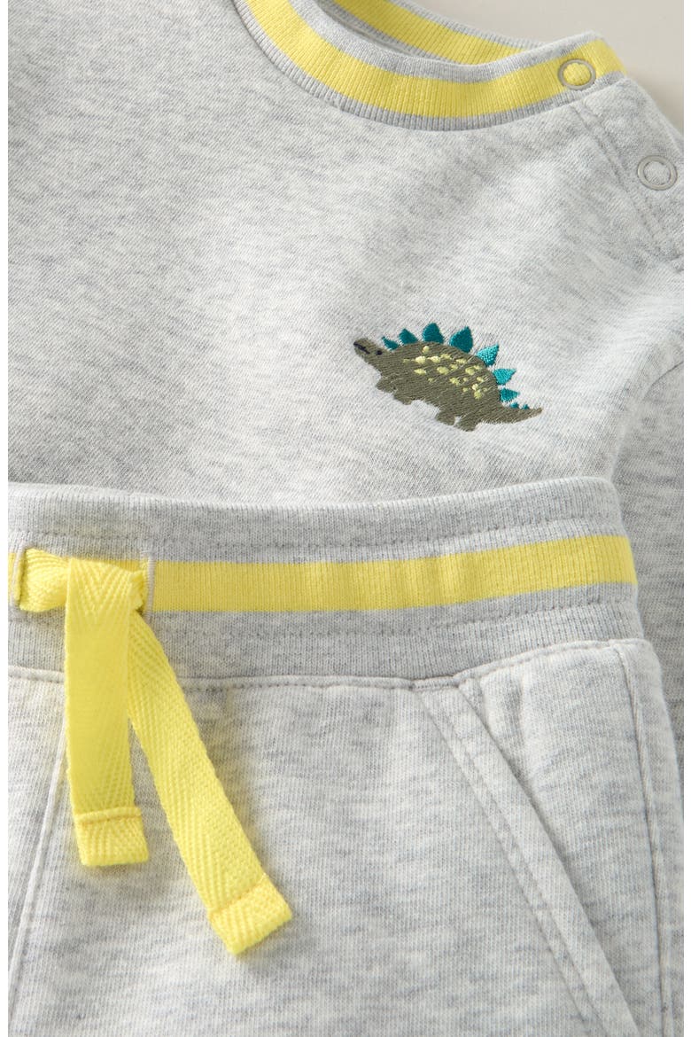 Embroidered Sweatshirt & Joggers Set, Alternate, color, GREY LIGHT HEATHER ELFIN DINO