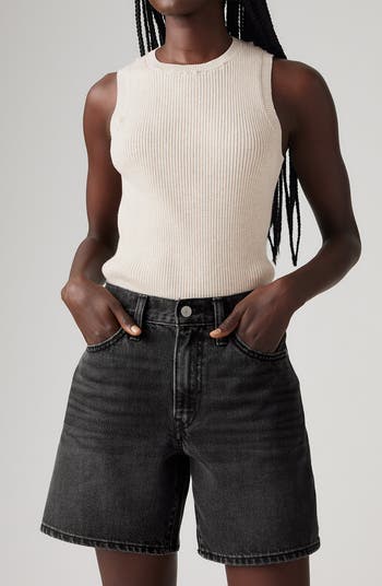 94 Baggy Mid Thigh Denim Shorts