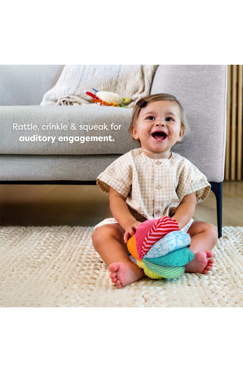 HABA Rainbow Baby Ball - Machine Washable Baby Sensory Toys - Ideal Baby Toy for Teething, Tummy Time Toys for Ages 6 Months & up, Alternate, color, Multi