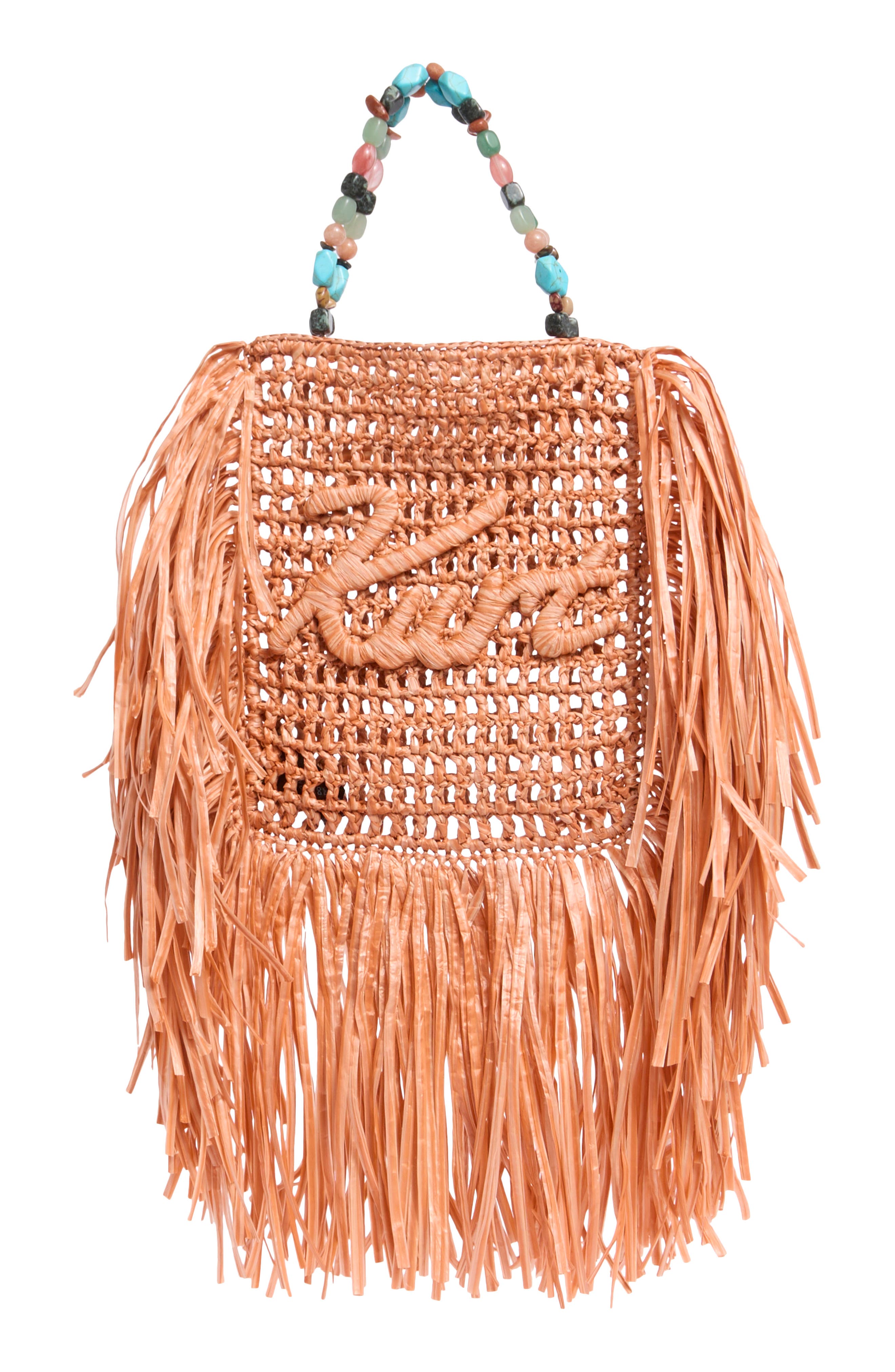 Kurt Geiger London Mini Kurt Fringe Tote, Main, color, Orange