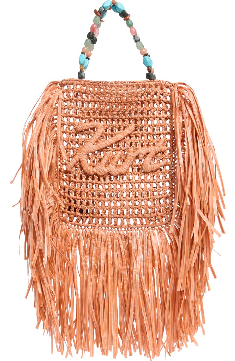 Kurt Geiger London Mini Kurt Fringe Tote, Main, color, Orange