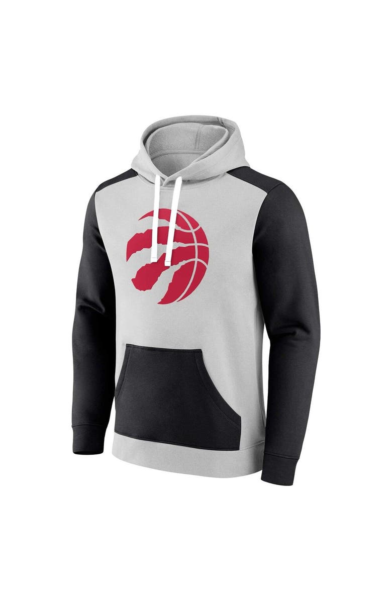 FANATICS Men's Fanatics Branded Gray/Black Toronto Raptors Arctic Colorblock Pullover Hoodie, Alternate, color, Gray