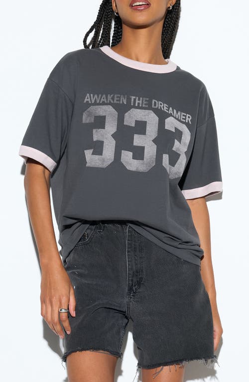 Spiritual Gangster 333 Boyfriend Ringer Graphic T-shirt In Gray