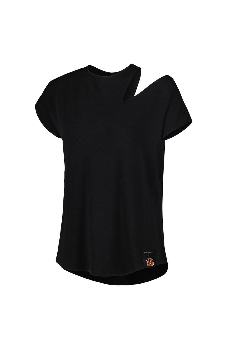 KIYA TOMLIN Women's KIYA TOMLIN Black Cincinnati Bengals Cut Out Tri-Blend Shirt, Alternate, color, 