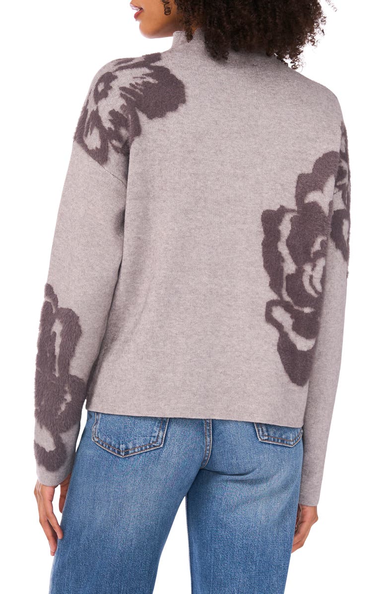 1.STATE Flower Mock Neck Sweater, Alternate, color, Light Heather Grey