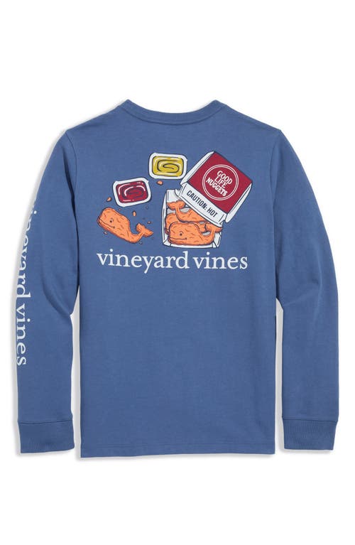 Vineyard Vines Kids' Whale Nuggets Long Sleeve Cotton Graphic T-shirt In Blue