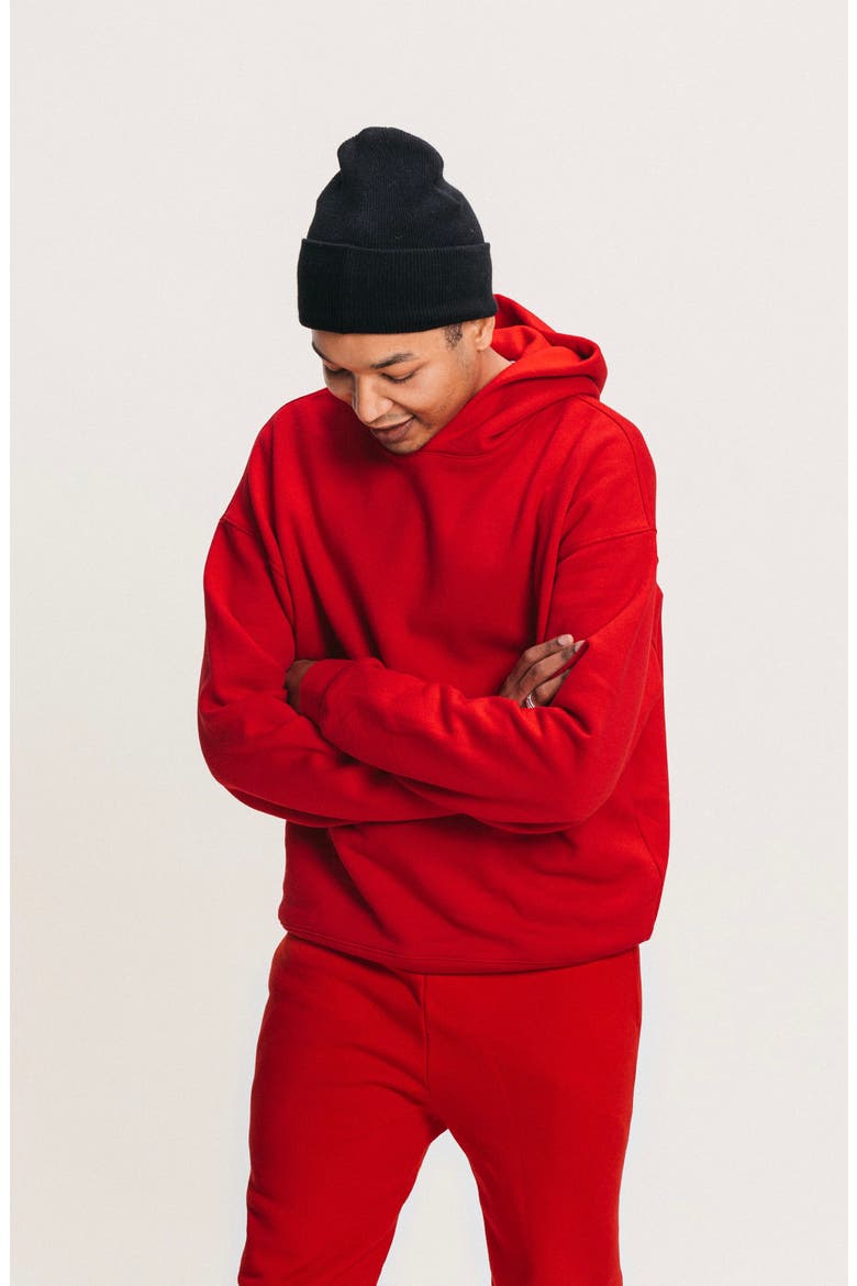 Men's Organic Cotton Teddy Oversized Hoodie, Main, color, Pop