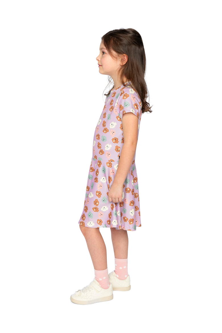Jersey Drop Waist Flowy Skirt Dress, Alternate, color, Purple Poodle Print