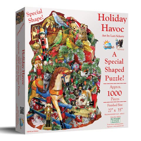 Holiday Havoc 1000 piece Jigsaw Puzzle for Adults Special Shape