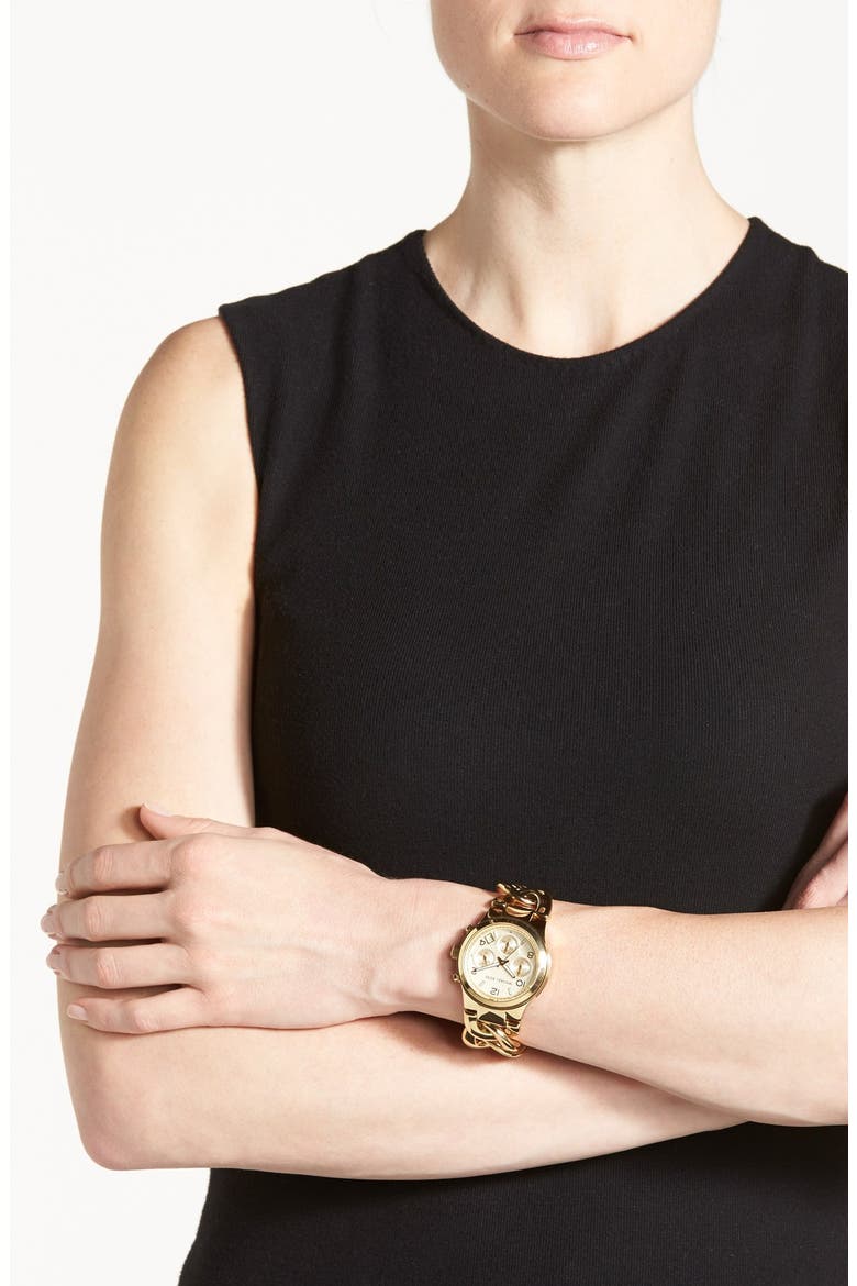 Michael Kors Chain Bracelet Chronograph Watch, 38mm, Alternate, color, GOLD