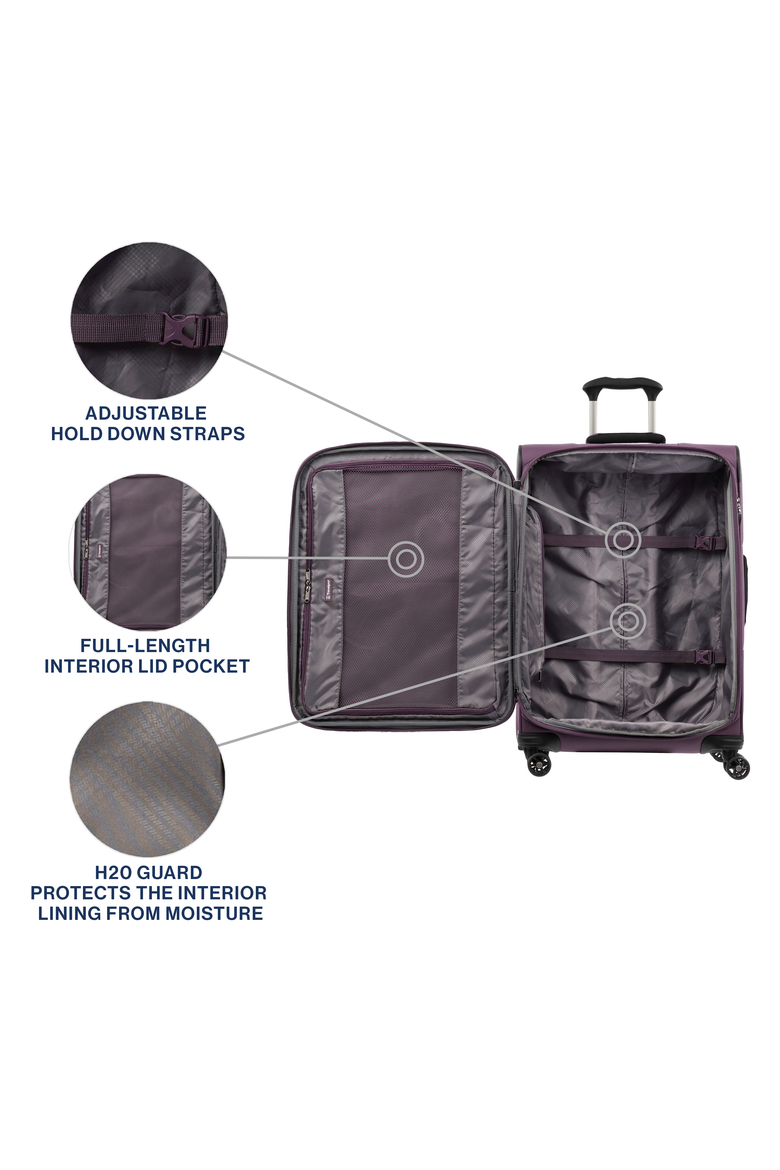 Tourlite Softside Expandable 25" Medium Checked Spinner Luggage, Alternate, color, Deep Purple