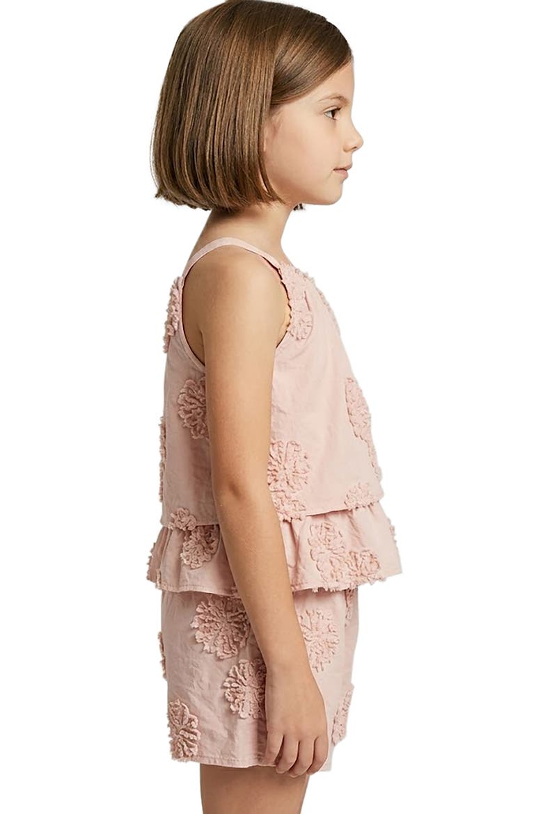 Kids' Ruffle Embroidered Peplum Cotton Top, Alternate, color, BLUSH