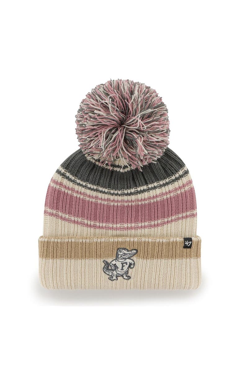 '47 Women's '47 Cream Florida Gators Daphne Cuffed Knit Hat with Pom, Main, color, 