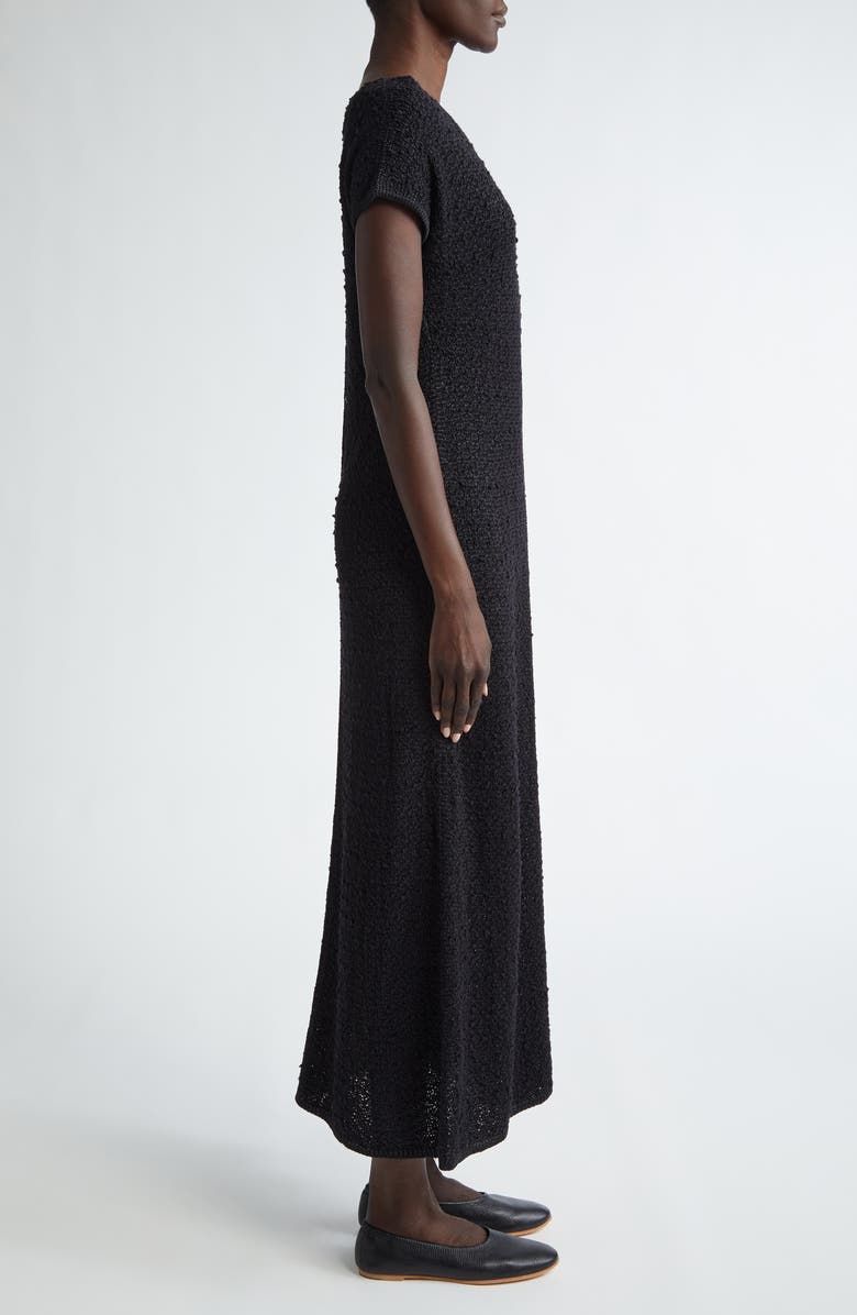 Lafayette 148 New York Textured Stitch Tussah Silk Midi Dress, Alternate, color, 