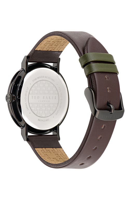 Ted Baker London Timeless Rsst Leather Strap Watch, 41mm In Multi