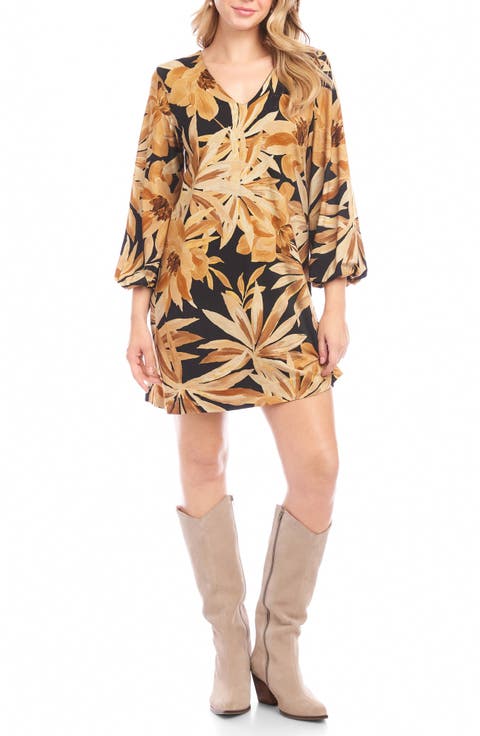 Floral Blouson Sleeve Dress