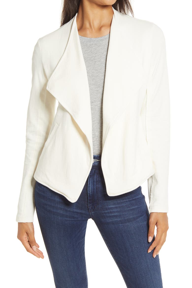 Drape Collar Knit Blazer, Main, color, IVORY PRISTINE