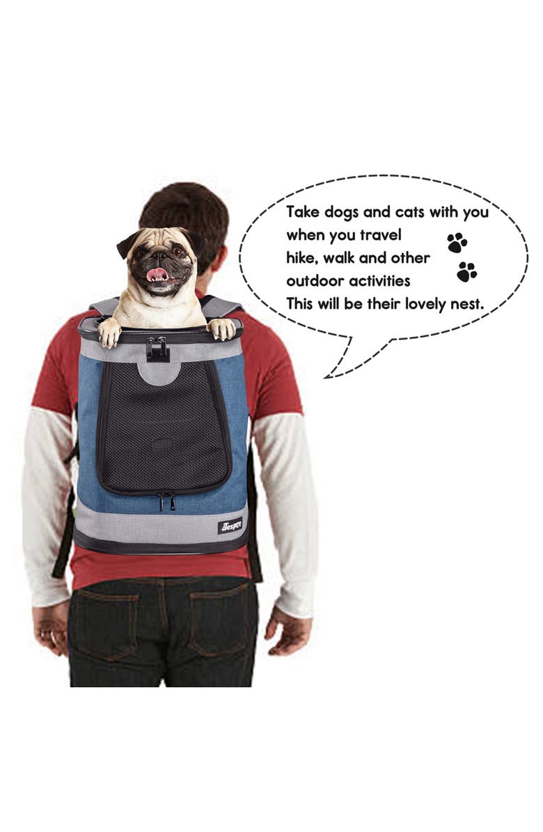 JESPET Pet Soft Backpack Carrier 13", Alternate, color, Blue
