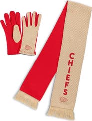WEAR by Erin Andrews Women's WEAR by Erin Andrews Kansas City Chiefs Tonal Microcheck Scarf & Glove Set