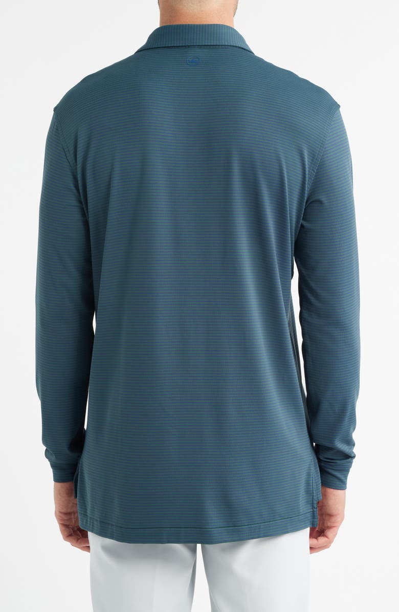 Peter Millar Lyons Stripe Long Sleeve Performance Jersey Polo, Alternate, color, 