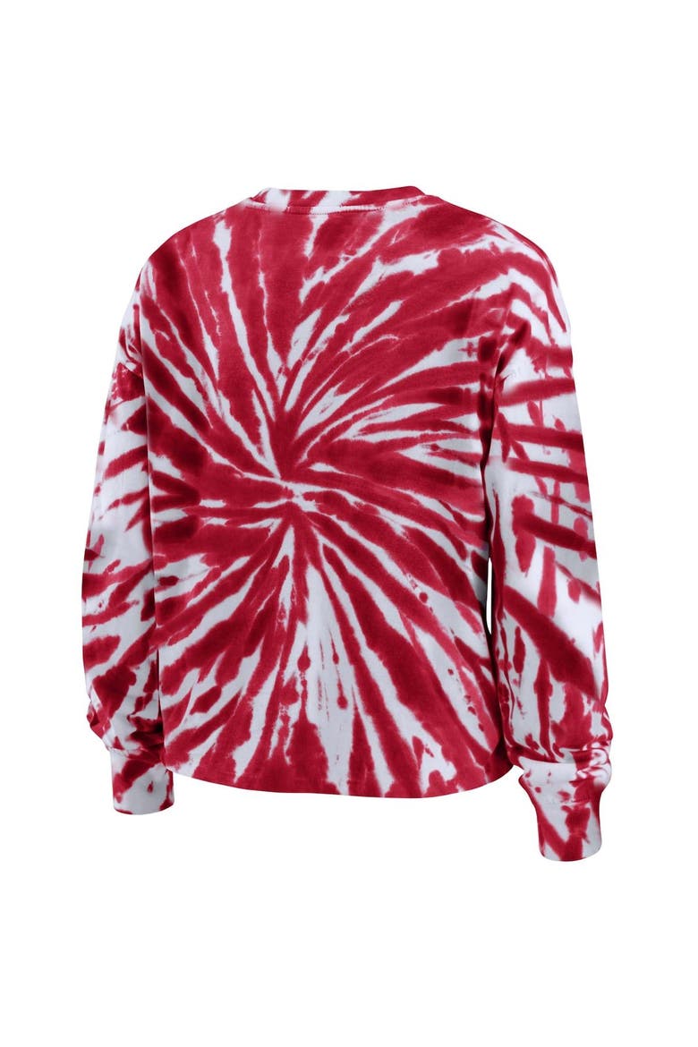 Women's WEAR by Erin Andrews Red Wisconsin Badgers Tie-Dye Long Sleeve T-Shirt, Alternate, color, RED