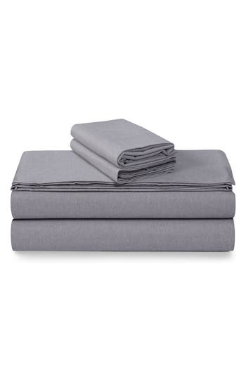 Azores Home Yarn Dyed Flannel Sheet Set In Gray