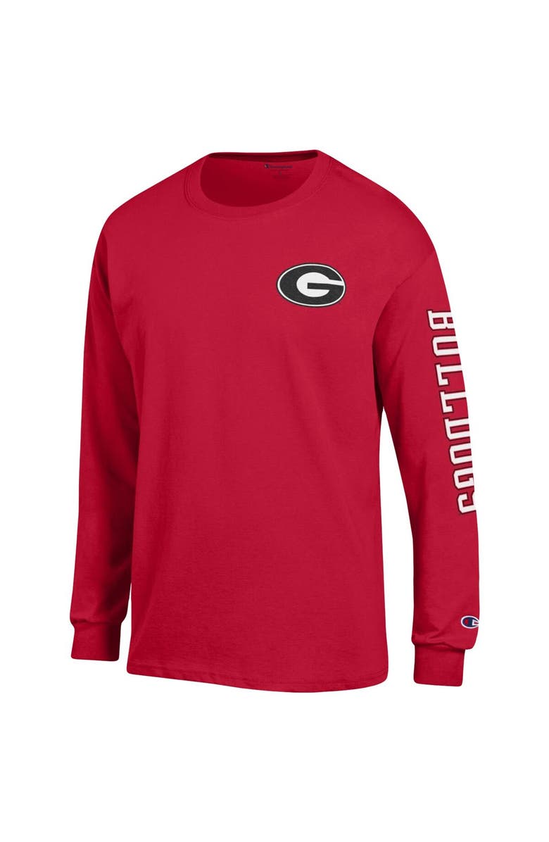 Champion Men's Champion Red Georgia Bulldogs Team Stack Long Sleeve T-Shirt, Alternate, color,