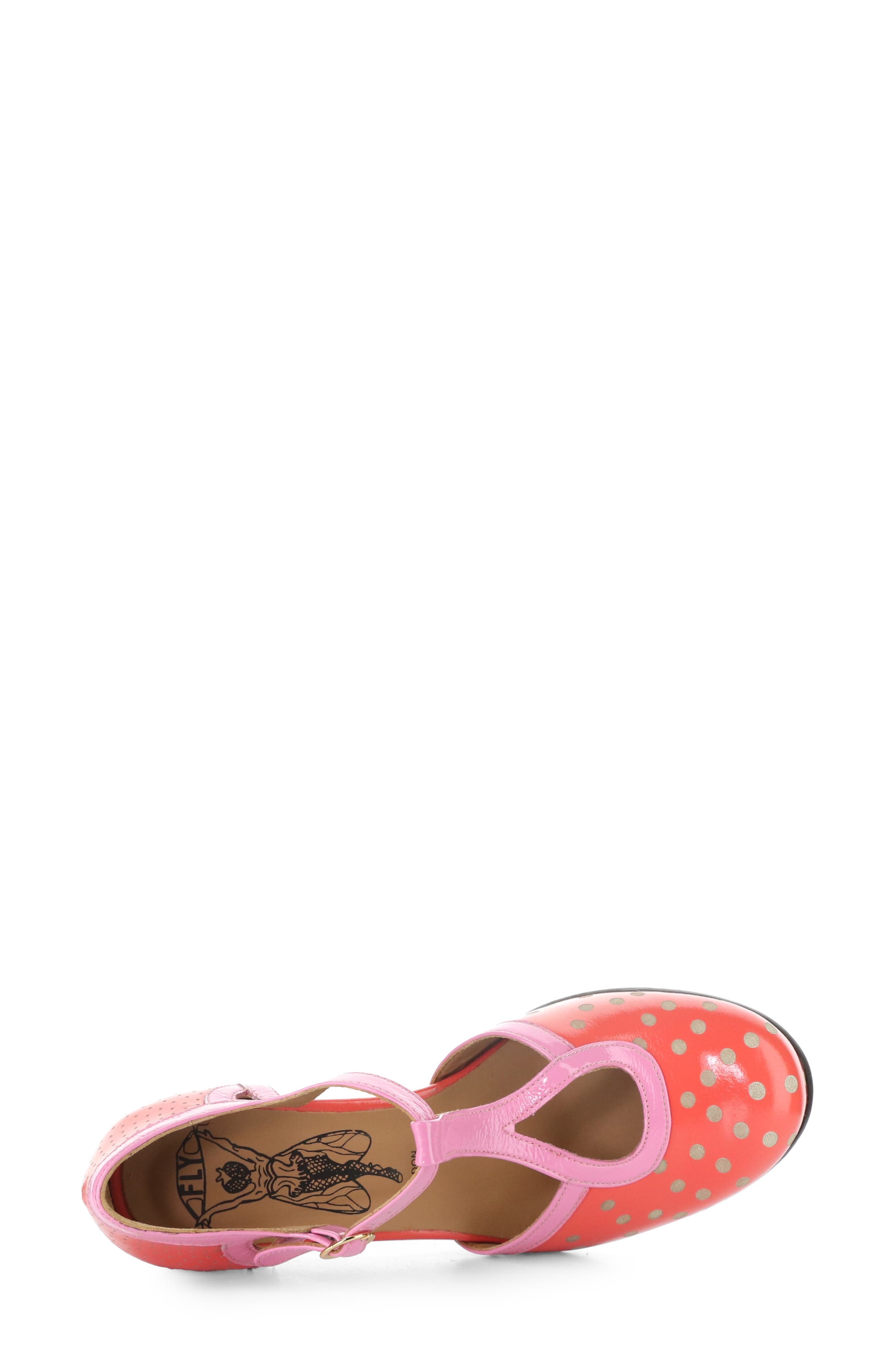 Blef T-Strap Pump, Alternate, color, SCARLET/ PINK
