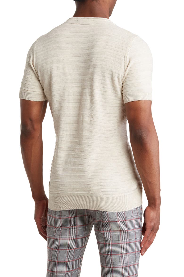 Textured Knit Crewneck T-Shirt, Alternate, color, TAN