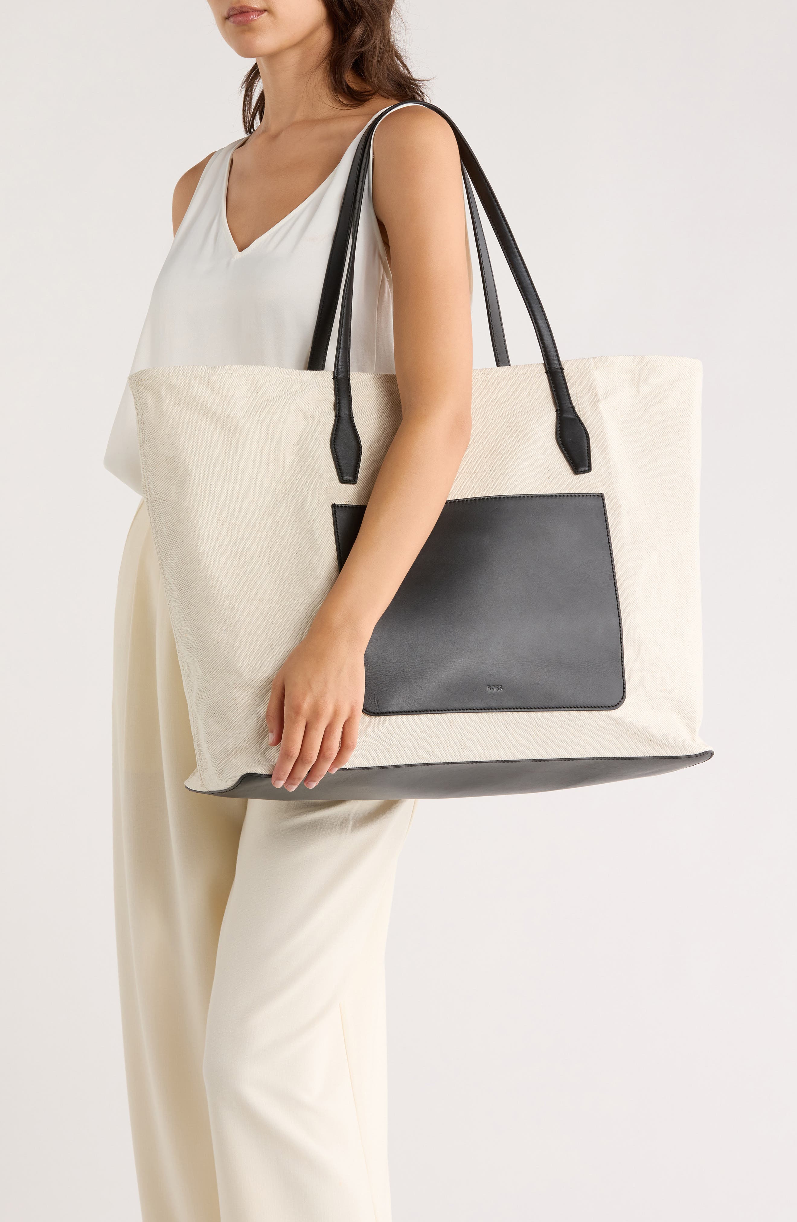 BOSS Travelize Shopper Tote Bag, Alternate, color, Natural