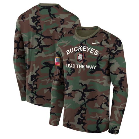 Men's Nike Camo Ohio State Buckeyes 2025 Military Appreciation Legend Dri-FIT Long Sleeve T-Shirt