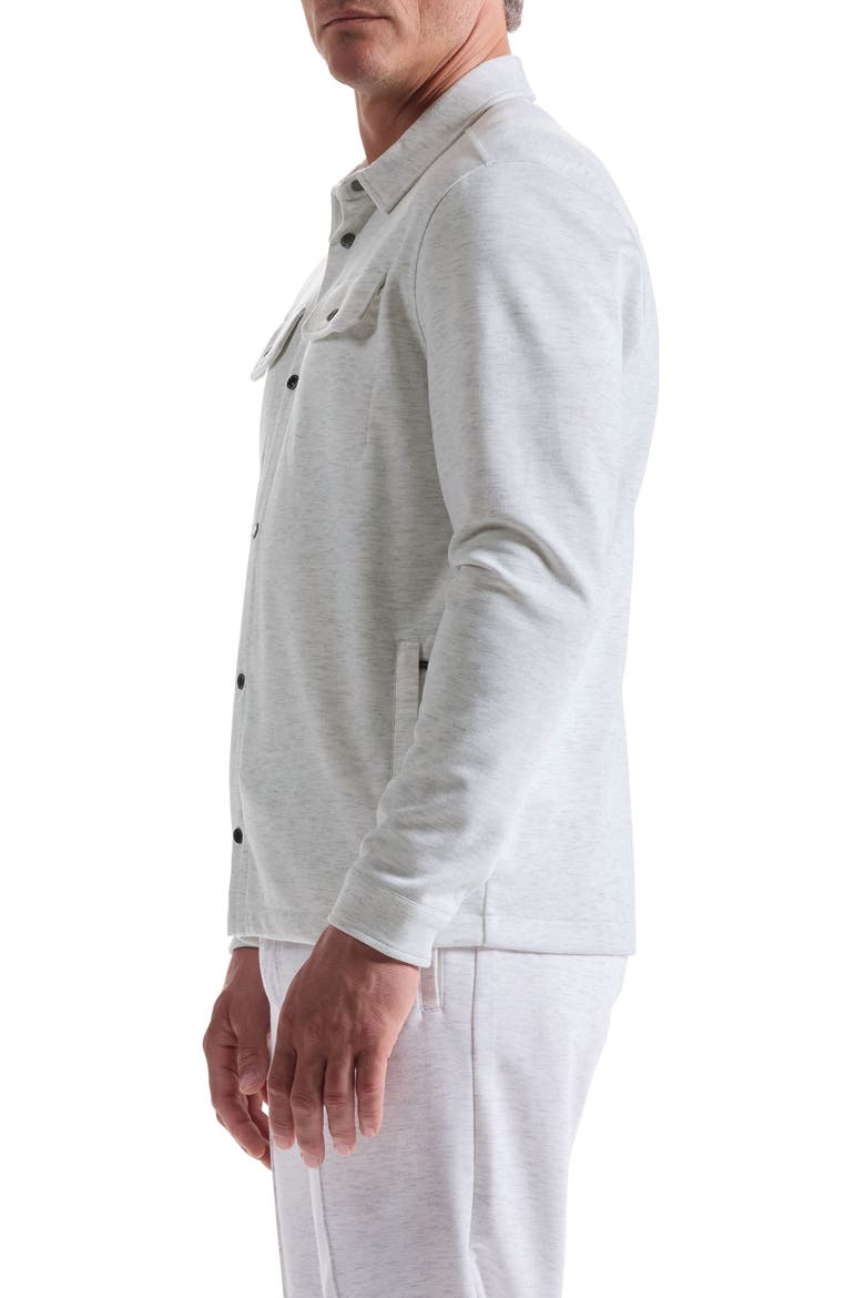 Heathered Kint Snap-Up Shirt Jacket, Alternate, color, CHALK
