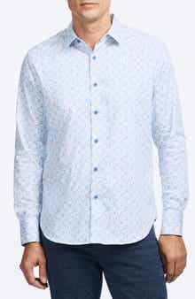 Bramston Medallion Print Stretch Cotton Button-Up Shirt
