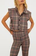 Beach Riot Canyon Houndstooth Crop Puffer Vest