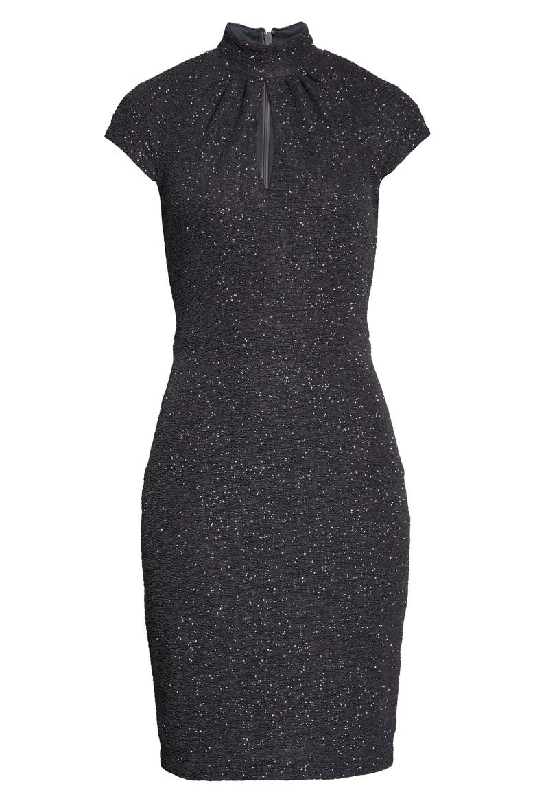 Shimmer Knit Cocktail Dress, Alternate, color, STEEL
