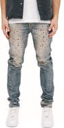 PURPLE BRAND Jewel Embellished Skinny Fit Stretch Jeans