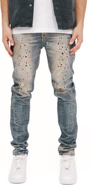 PURPLE BRAND Jewel Embellished Skinny Fit Stretch Jeans