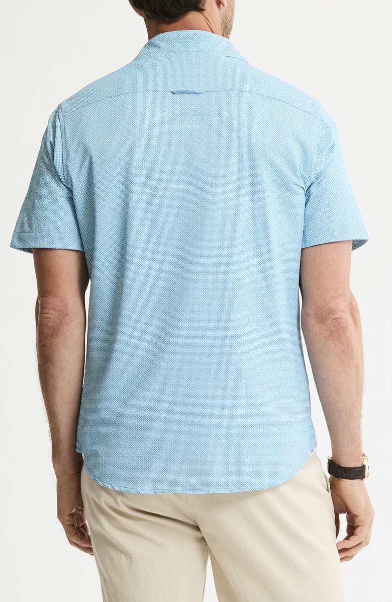 JACHS Performance Tech Button-Up Shirt, Alternate, color, Teal Geo