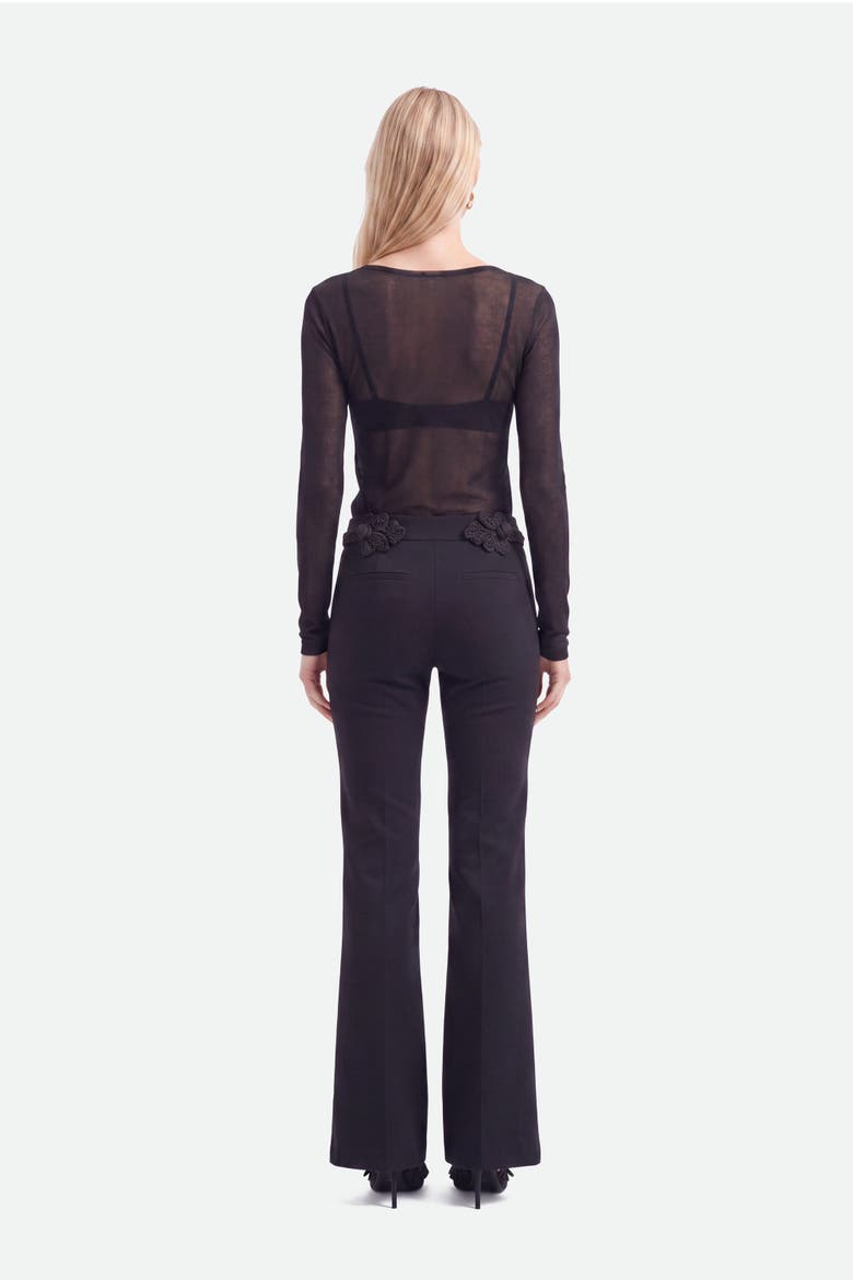 Accessory Detail Flare Trousers, Alternate, color, Black