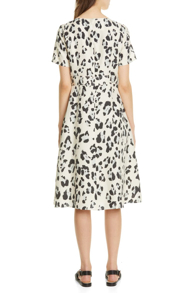 Amanda Spot Print Silk Dress, Alternate, color, PEPPERMINT MULTI