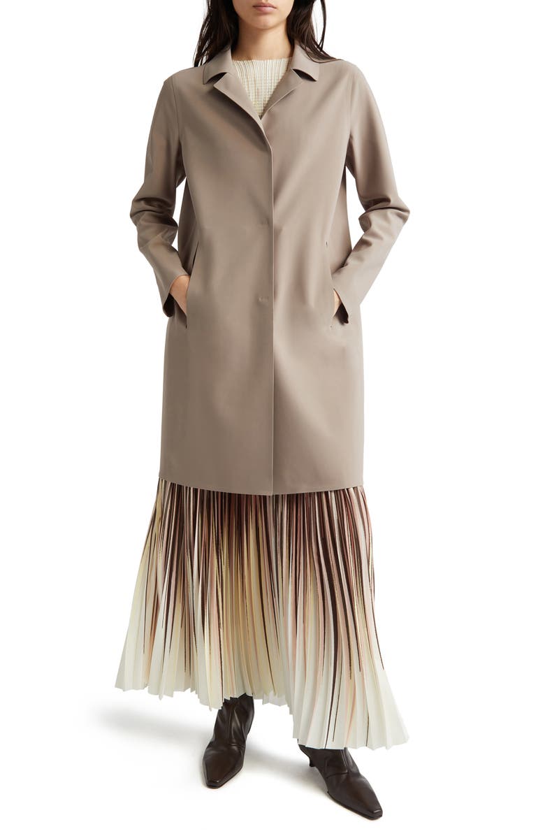 Herno Snap Front Performance Scuba Knit Coat, Main, color, Taupe