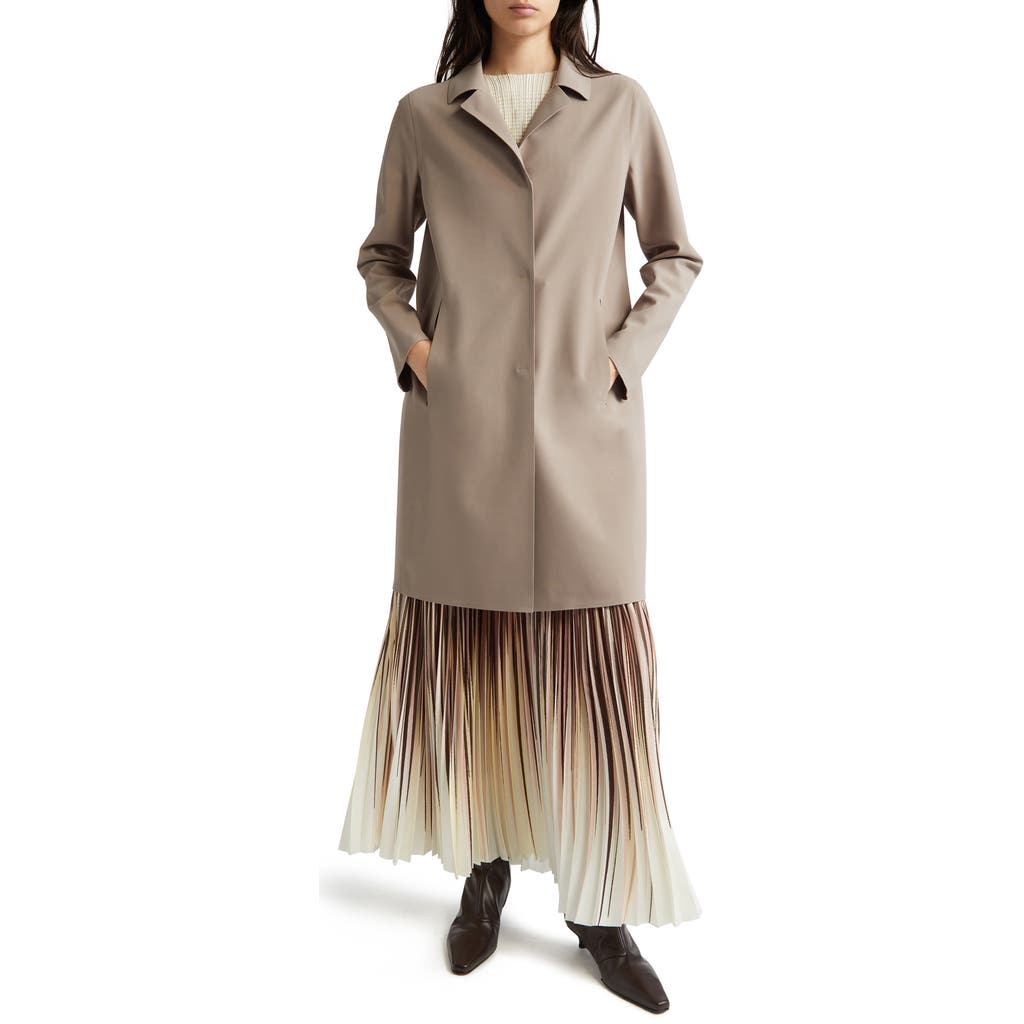 Herno Pef Snap Front Scuba Coat In Taupe