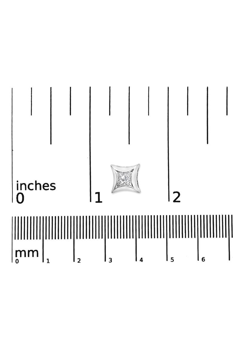 Haus of Brilliance 10K Gold 1/5 Cttw Invisible Set Princess-Cut Diamond Stud Earrings, Alternate, color, White