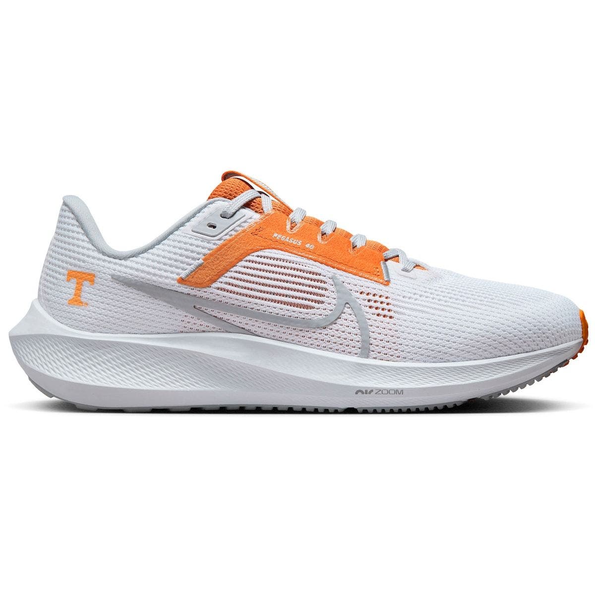 Unisex Nike  White Tennessee Volunteers Zoom Pegasus 40 Running Shoe, Alternate, color, White