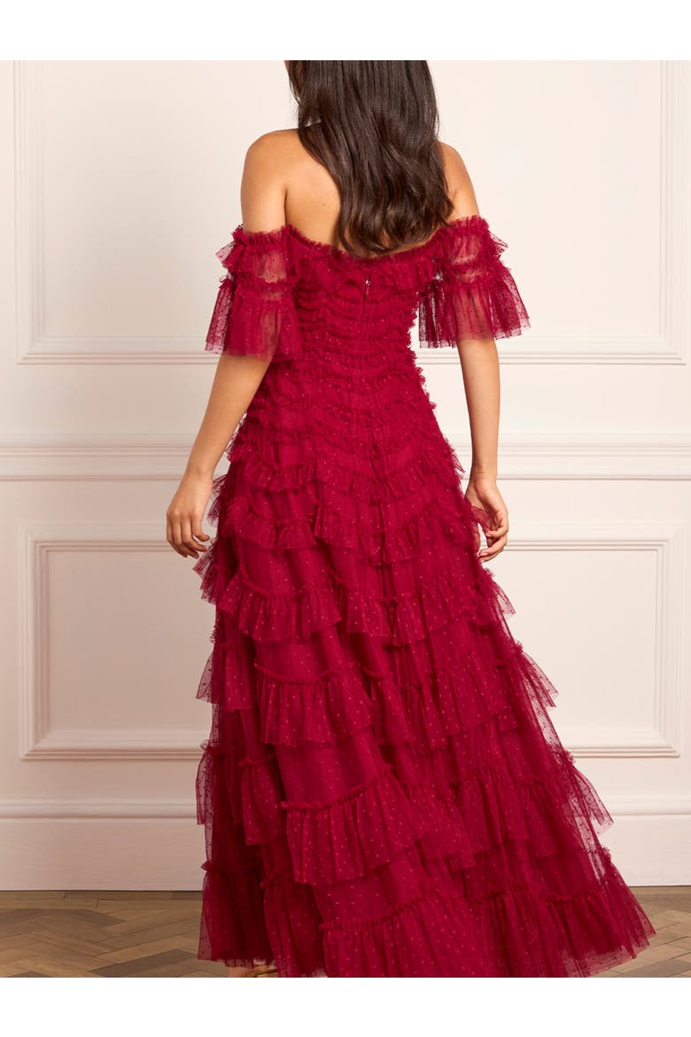 Aviana Off-Shoulder Gown, Alternate, color, Red