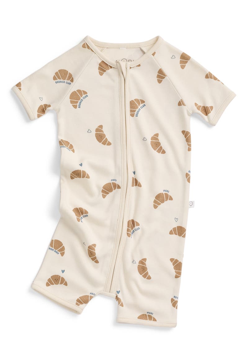 Summer Zip Up Sleepsuit, Main, color, Brunch Club Tawny Bown