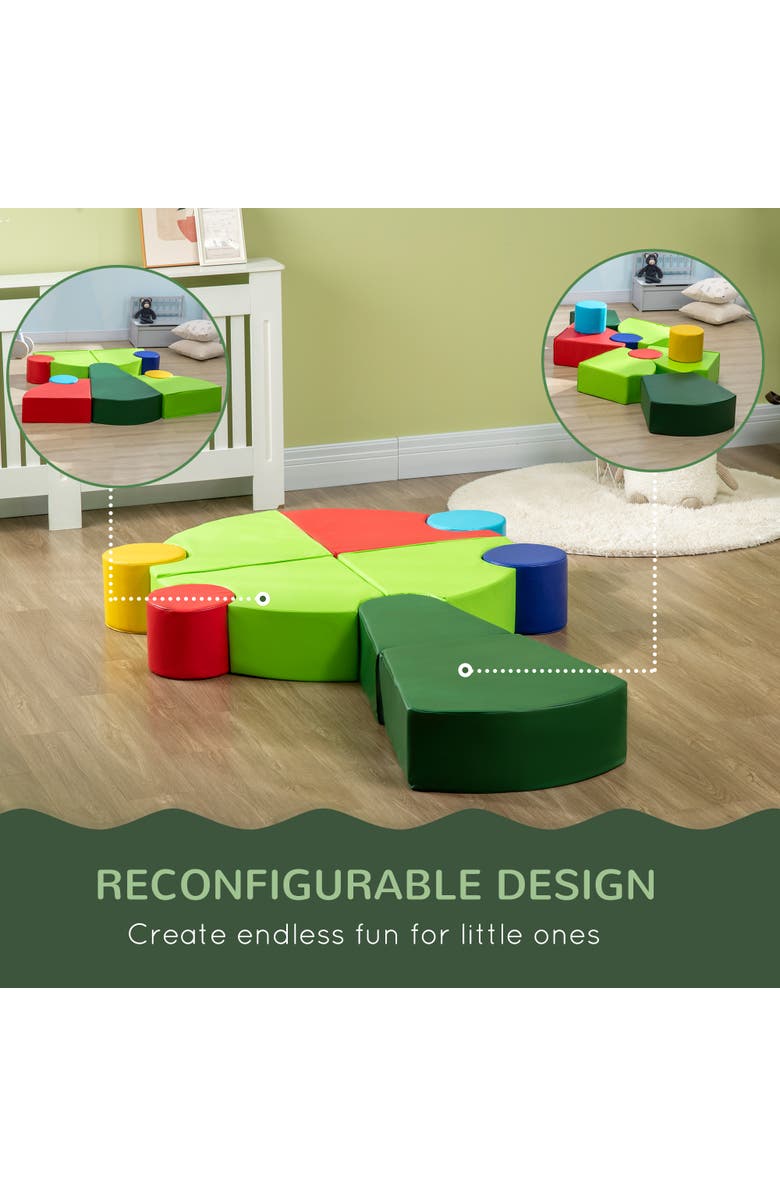 Qaba 10-Piece Rearrangeable Foam Playset, Toddler Educational Toy, Alternate, color, Multi-Colored